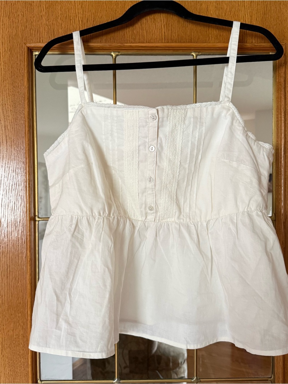 Joe Fresh White Cotton Peplum Camisole